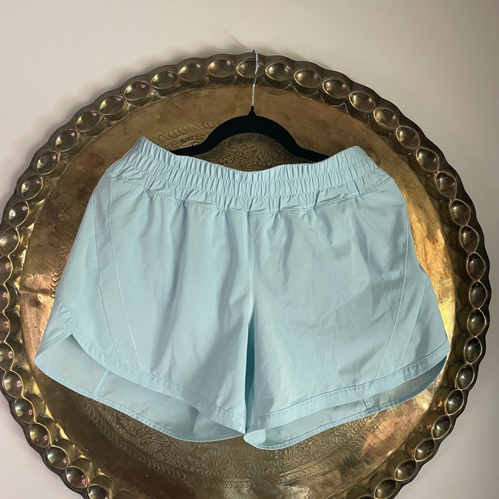 Lululemon Track That High-Rise Shorts 5” – Aqua (Size 10)